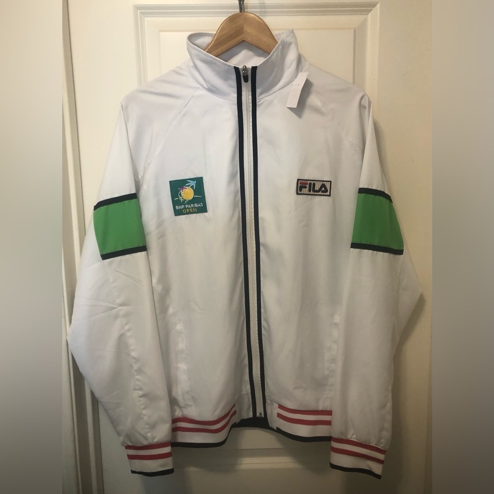Fila NWOT Men’s Rare Full Zip BNP Paribas Open Tennis Windbreaker Jacket Size M